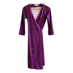 Diane Von Furstenberg Purple and Red Wrap Dress